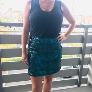 Blue Rain sequin mini skirt